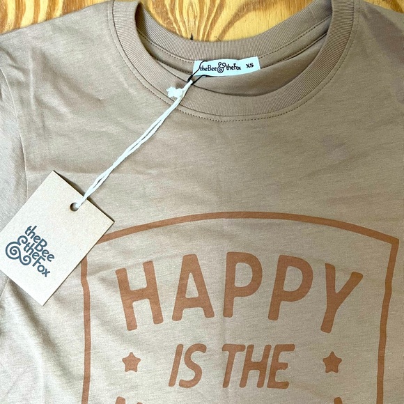 COPY - “Happy is the New Rich” Unisex Crewneck Shirt NWT Unisex soft, retro, pe… - Picture 2 of 4